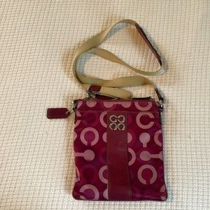 Coach cross body satchel. Color purple.